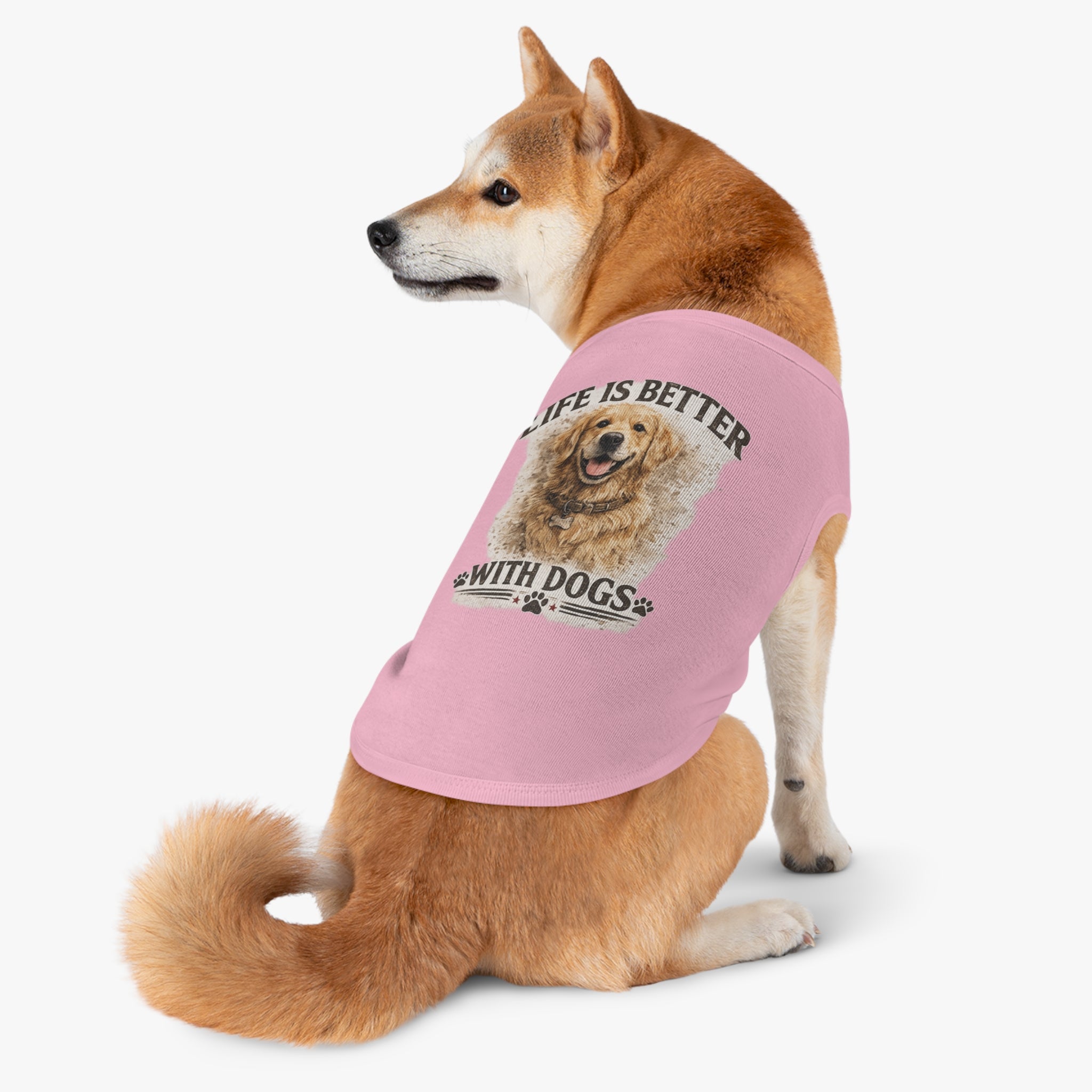 Life Is Better With Dogs Pet Tank Top — Golden Retriever Dog Tee for Pets