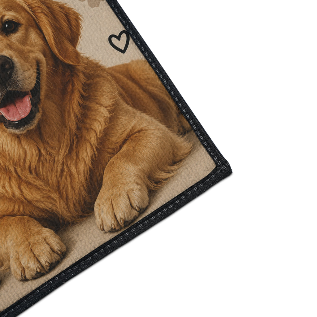 Dog Welcome Floor Mat — "Hi I'm Mat" Golden Retriever Door Mat