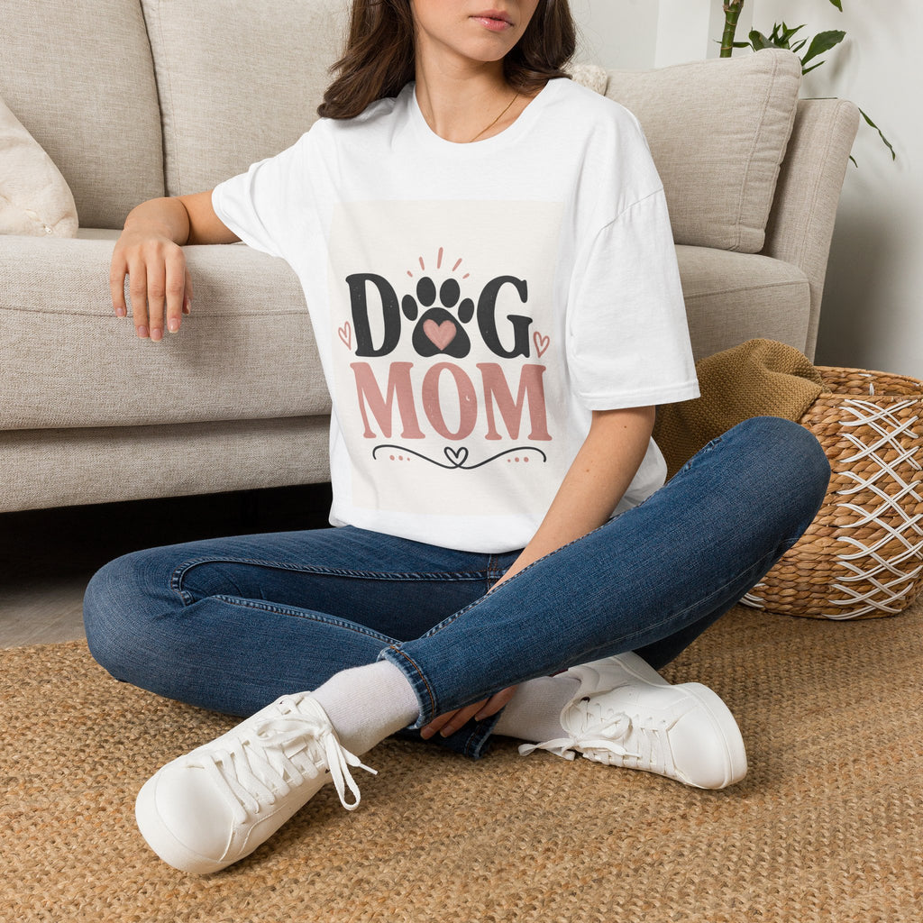 Dog Mom T-Shirt — Cute Paw Heart Graphic Tee for Dog Lovers