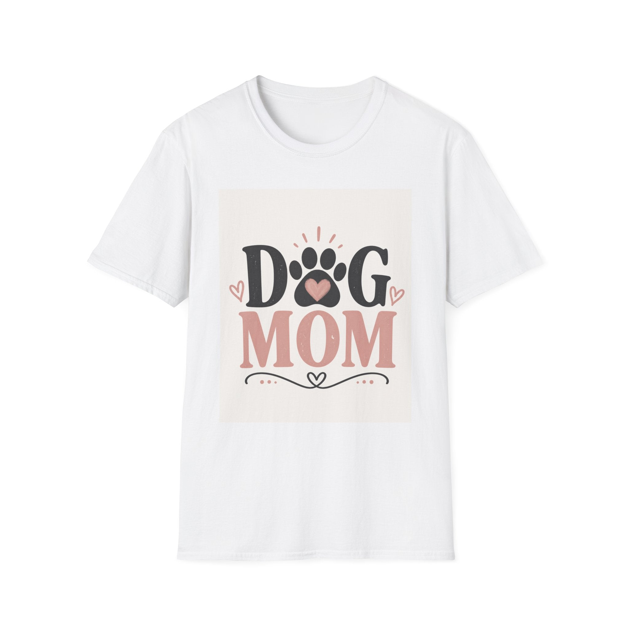 Dog Mom T-Shirt — Cute Paw Heart Graphic Tee for Dog Lovers