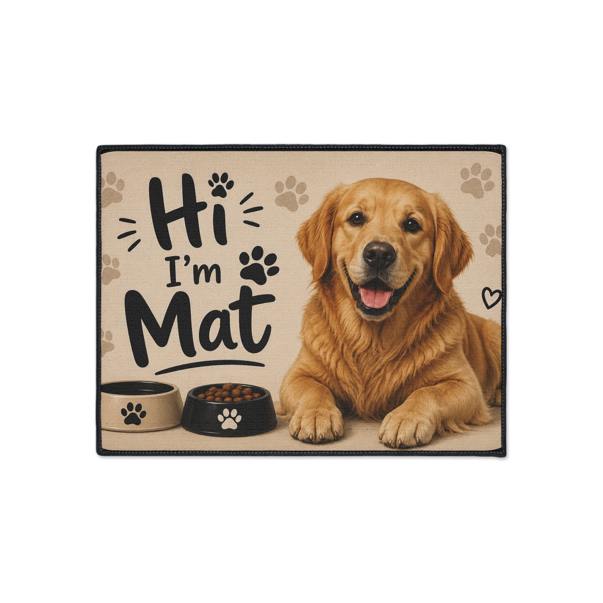 Dog Welcome Floor Mat — "Hi I'm Mat" Golden Retriever Door Mat