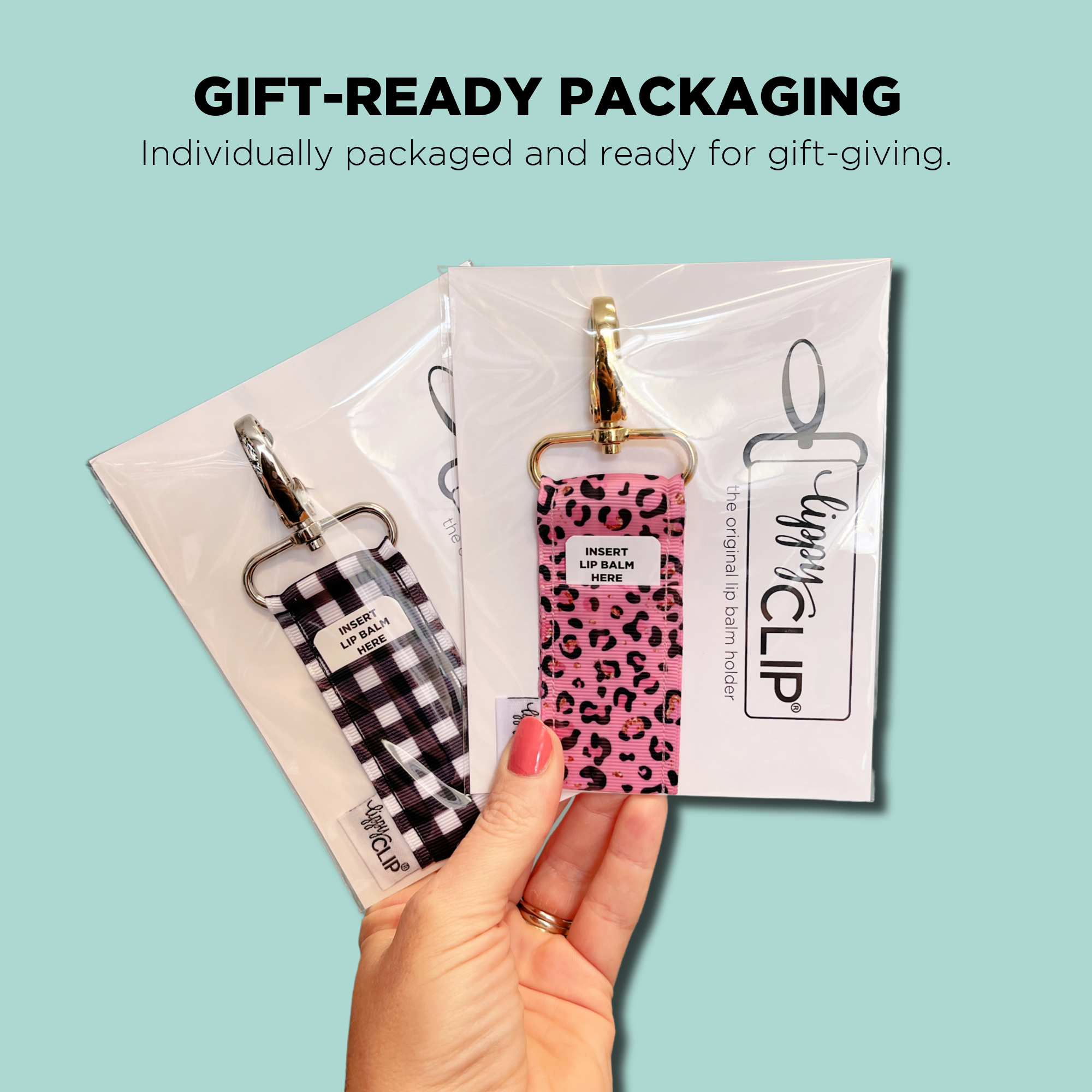 Red Orange Paw Prints LippyClip® Lip Balm Holder