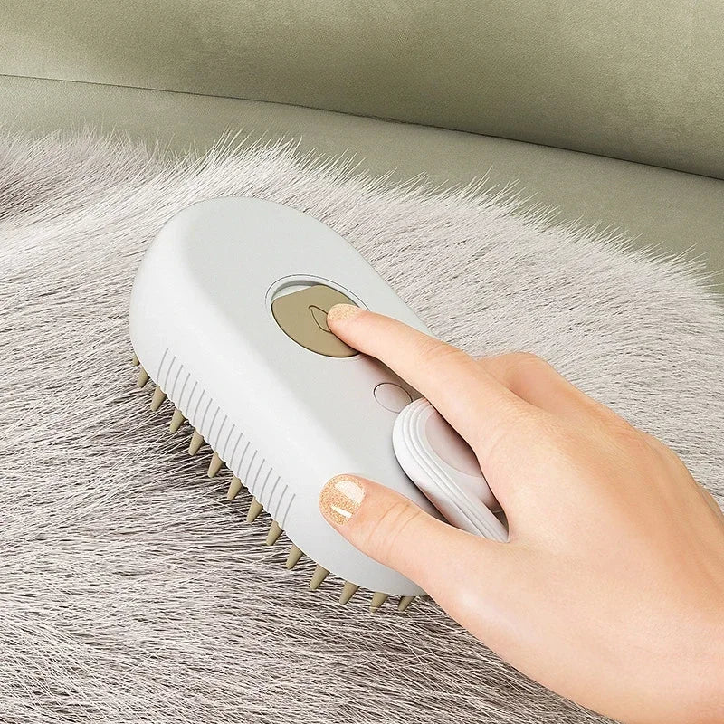 3-in-1 Pet Steam Spray Grooming Brush for Cats & Dogs USB Rechargeable Massage Hair Removal Comb