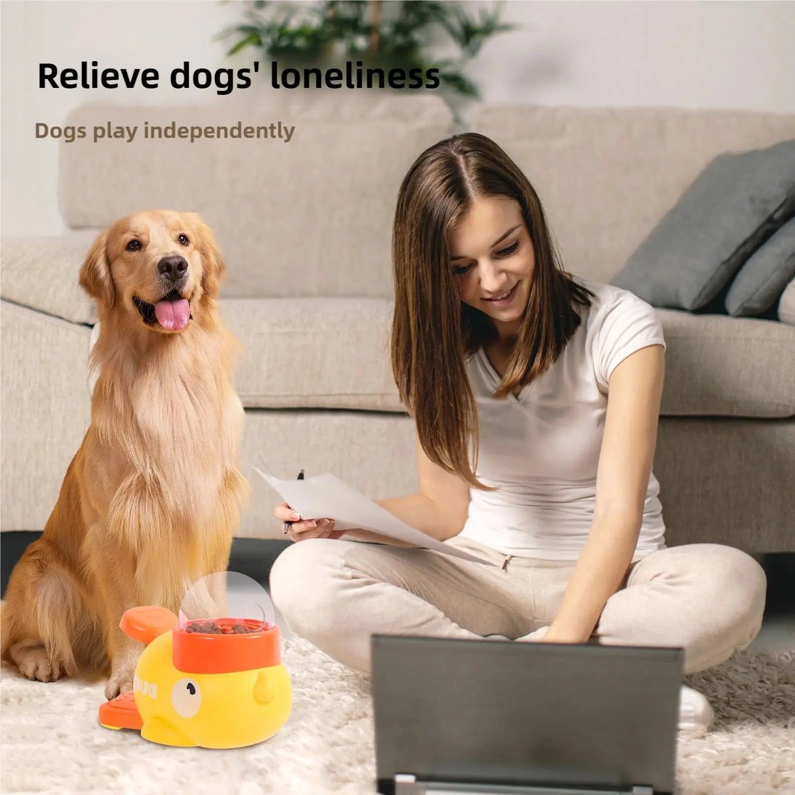 Duck Slow Feeder & Snack Dispenser-Interactive Dog Toy