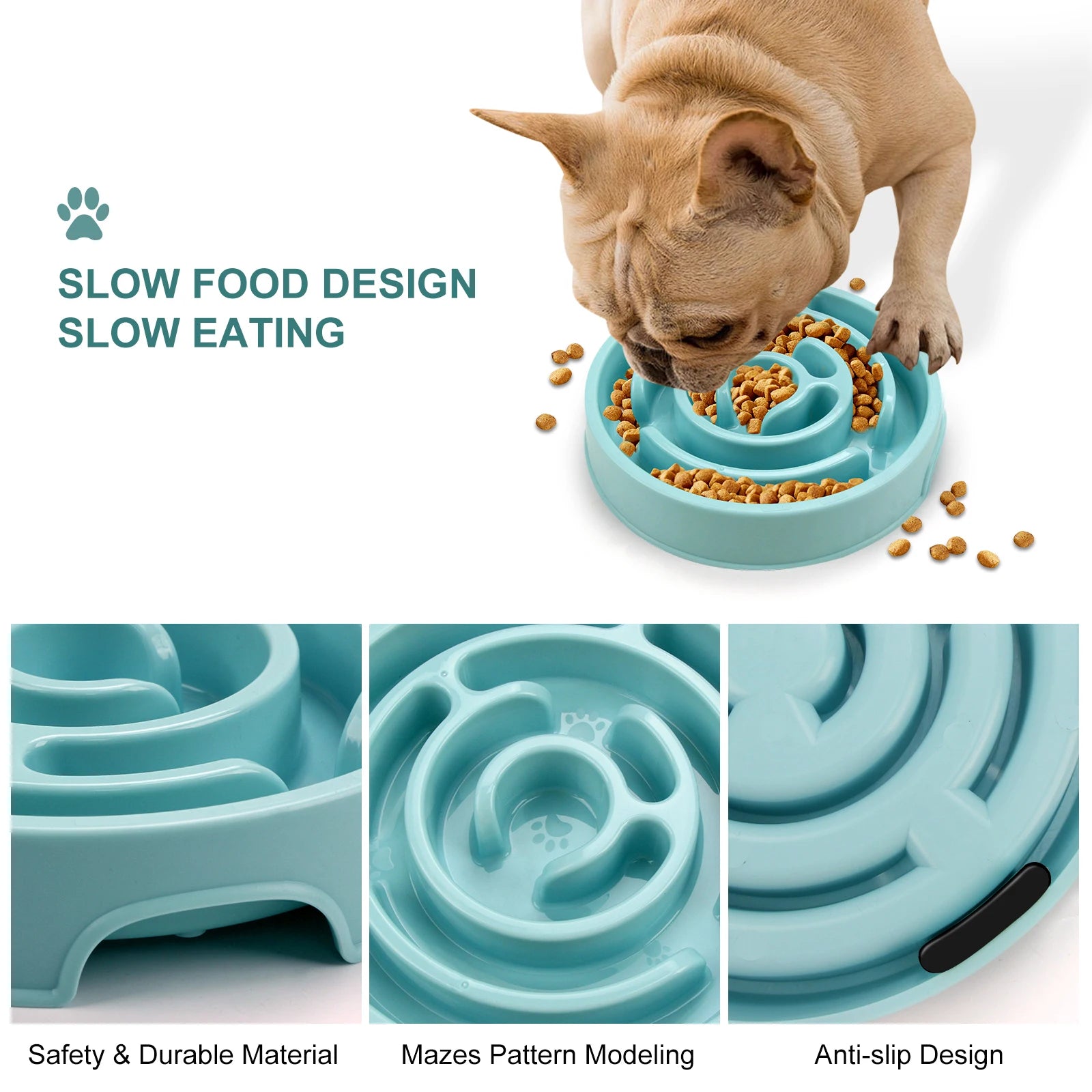 Slow Feeder Dog Bowl - Anti-Gulping Full Feeding Dish