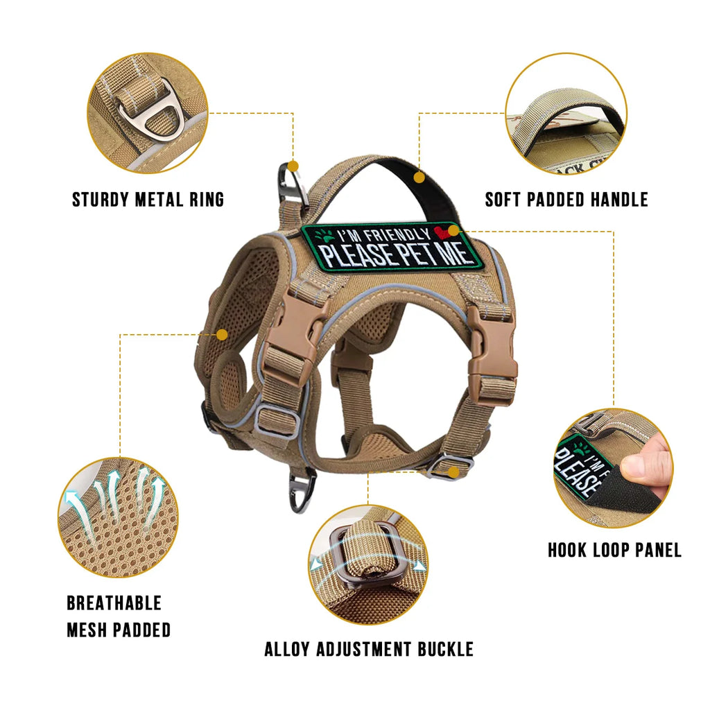 Tactical Dog Harness — No-Pull Military Style with Handle
