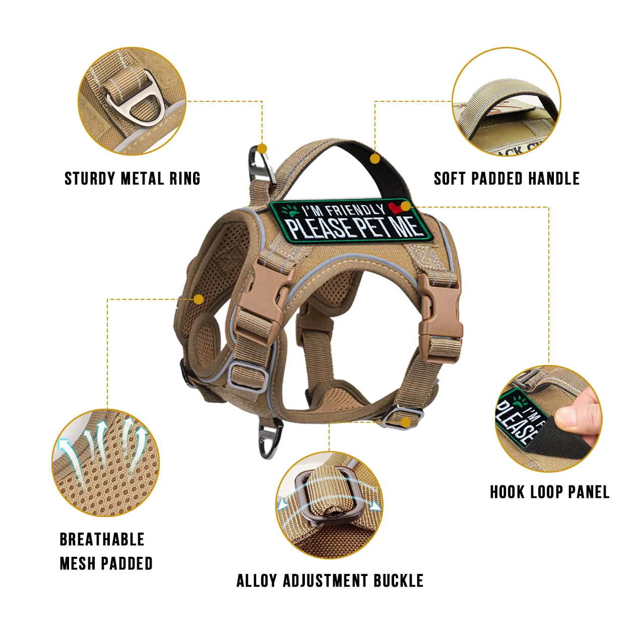 Tactical Dog Harness — No-Pull Military Style with Handle