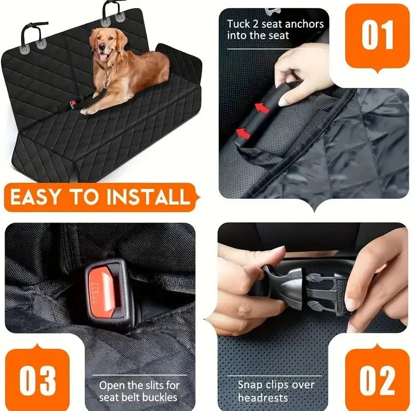 Waterproof Dog Car Seat Cover — Full Back Seat Protection