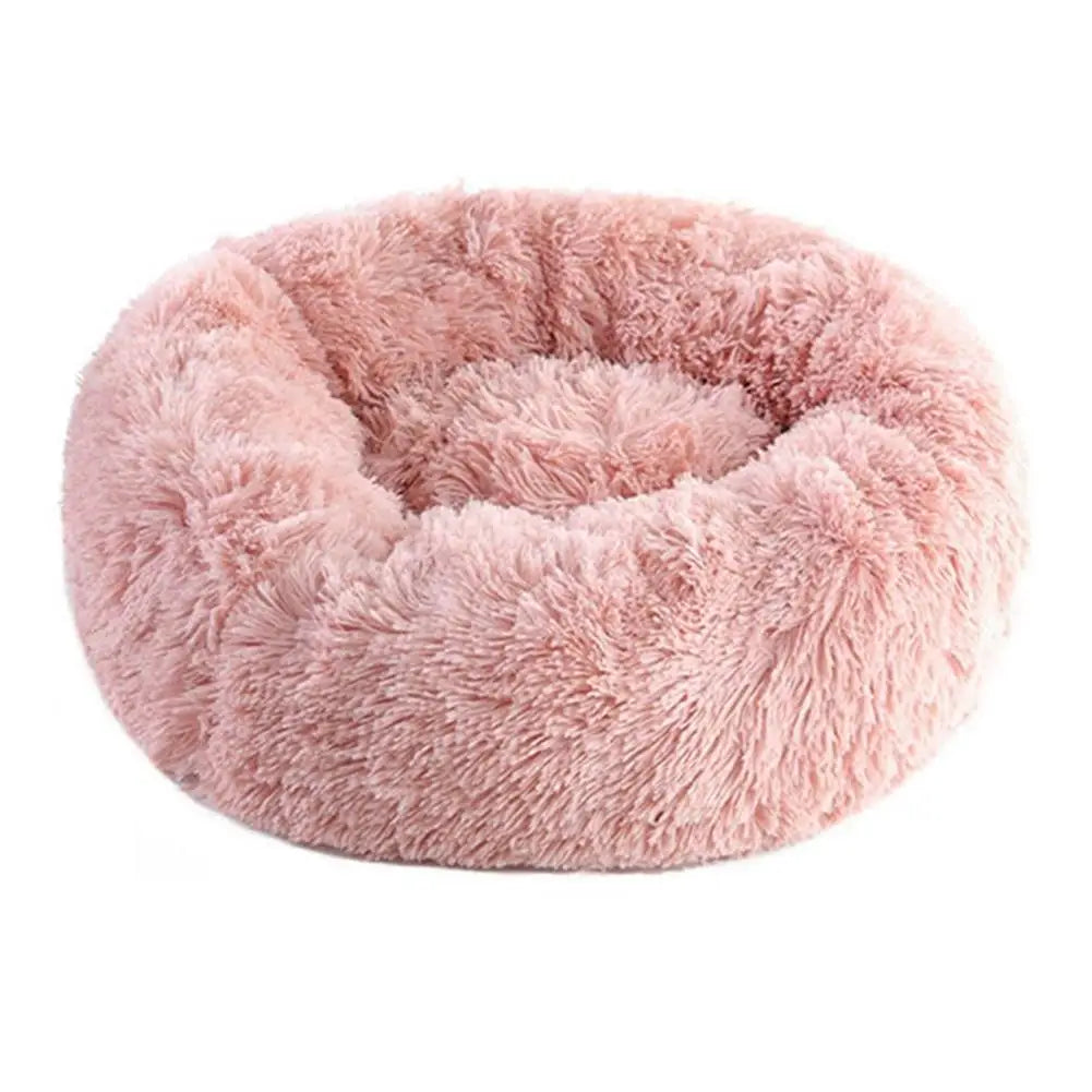 Calming Donut Dog Bed — Faux Fur Plush Self-Warming Cuddle Bed