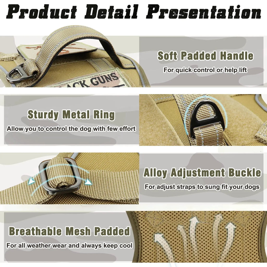 Tactical Dog Harness — No-Pull Military Style with Handle