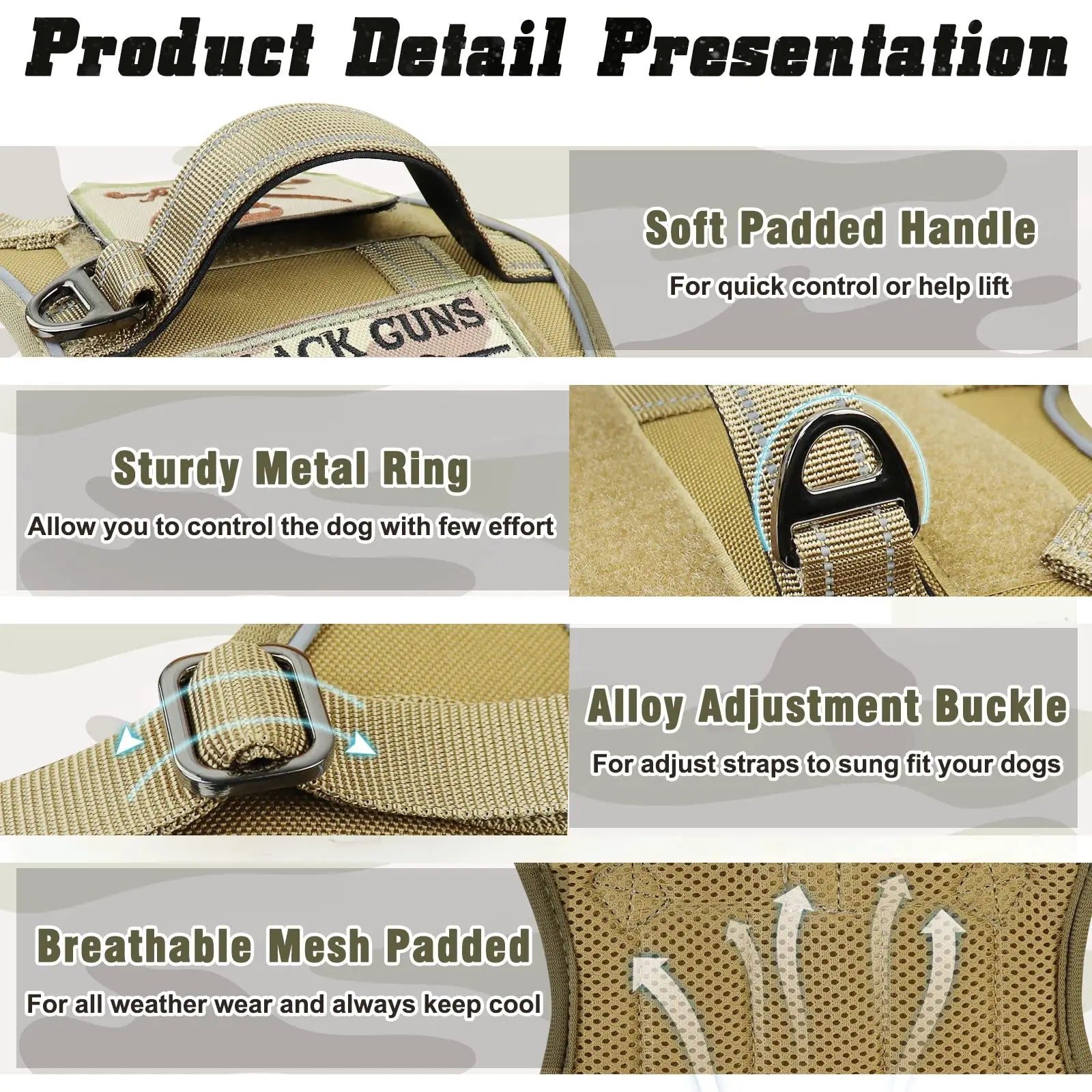 Tactical Dog Harness — No-Pull Military Style with Handle