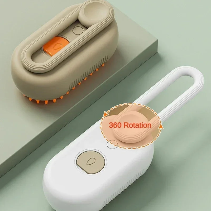 3-in-1 Pet Steam Spray Grooming Brush for Cats & Dogs USB Rechargeable Massage Hair Removal Comb