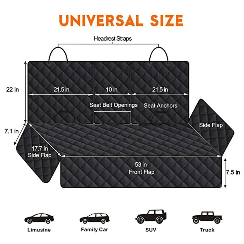 Waterproof Dog Car Seat Cover — Full Back Seat Protection