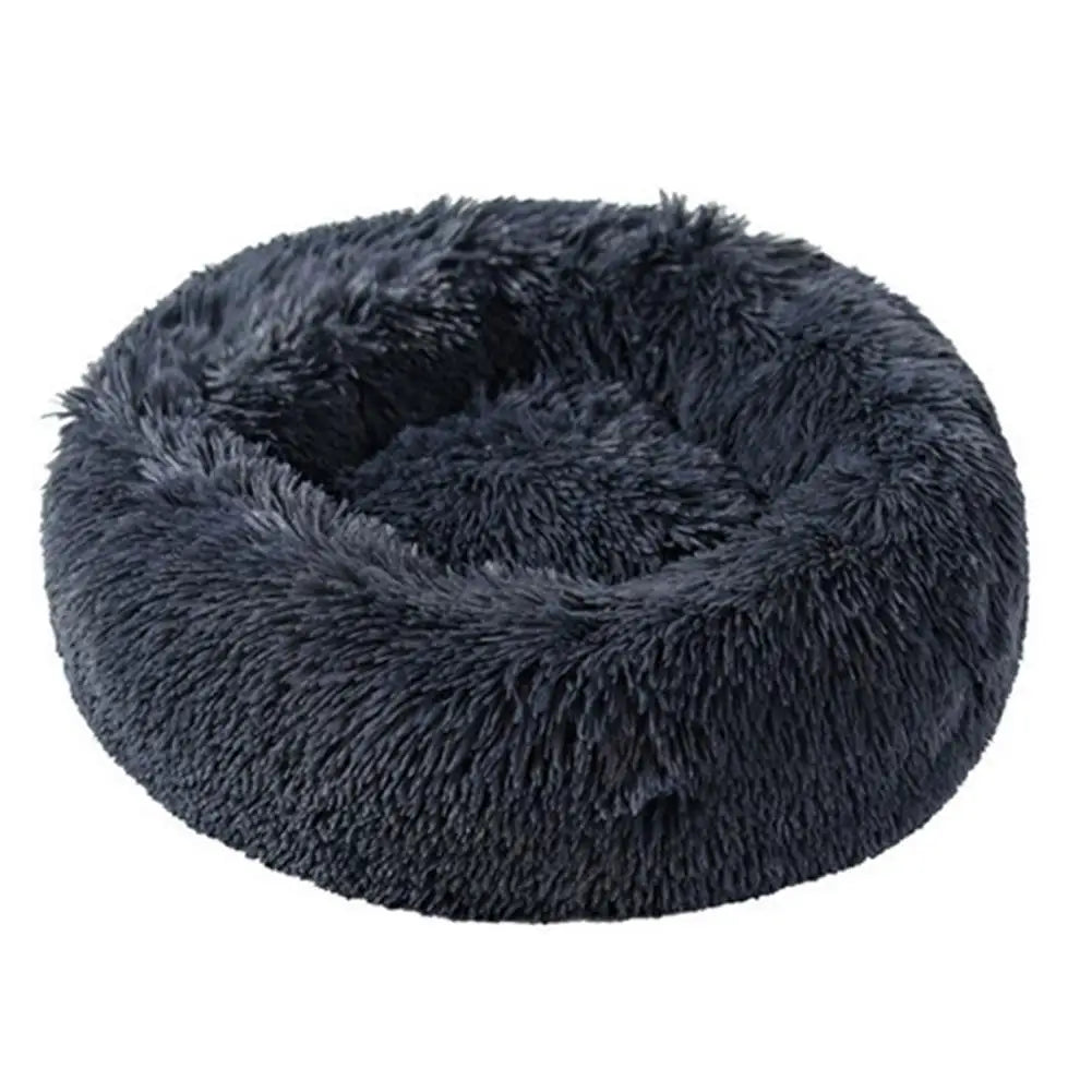 Calming Donut Dog Bed — Faux Fur Plush Self-Warming Cuddle Bed