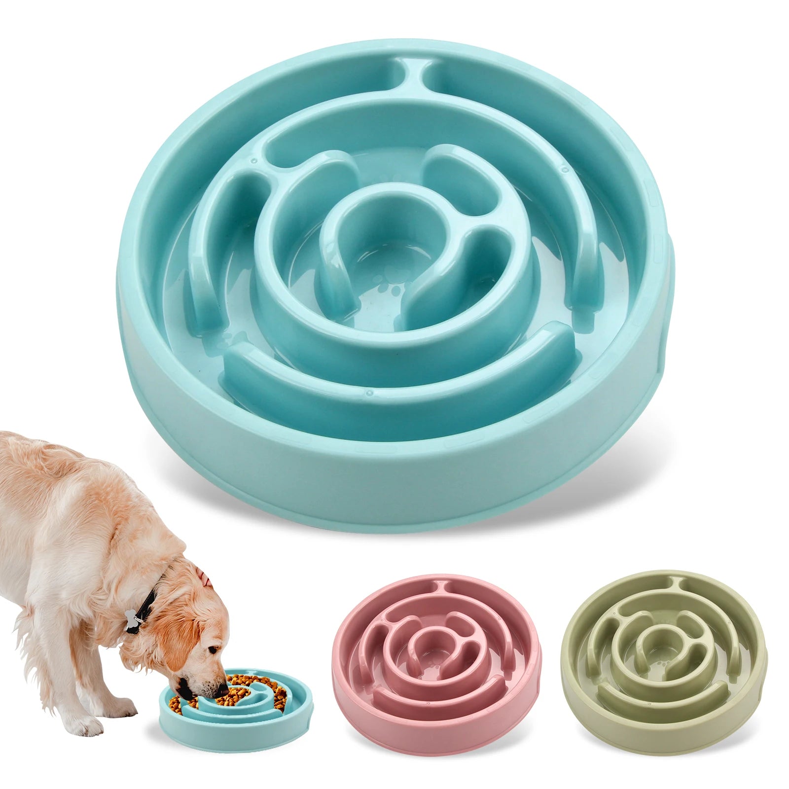 Slow Feeder Dog Bowl - Anti-Gulping Full Feeding Dish