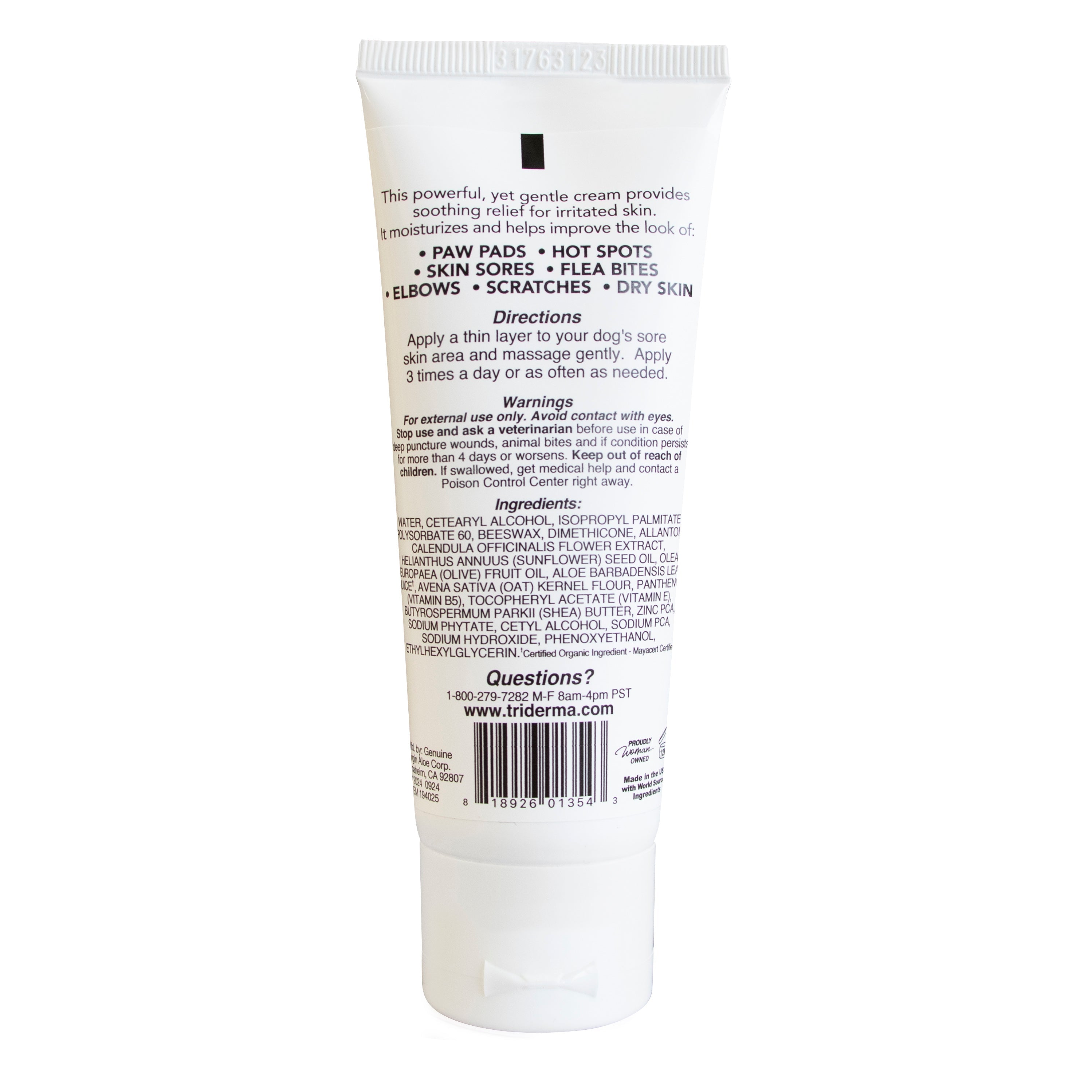 Healing Cream for Dogs with Dry, Irritated & Itchy Skin | Fast-Absorbing Pet Skin Relief | 2 oz
