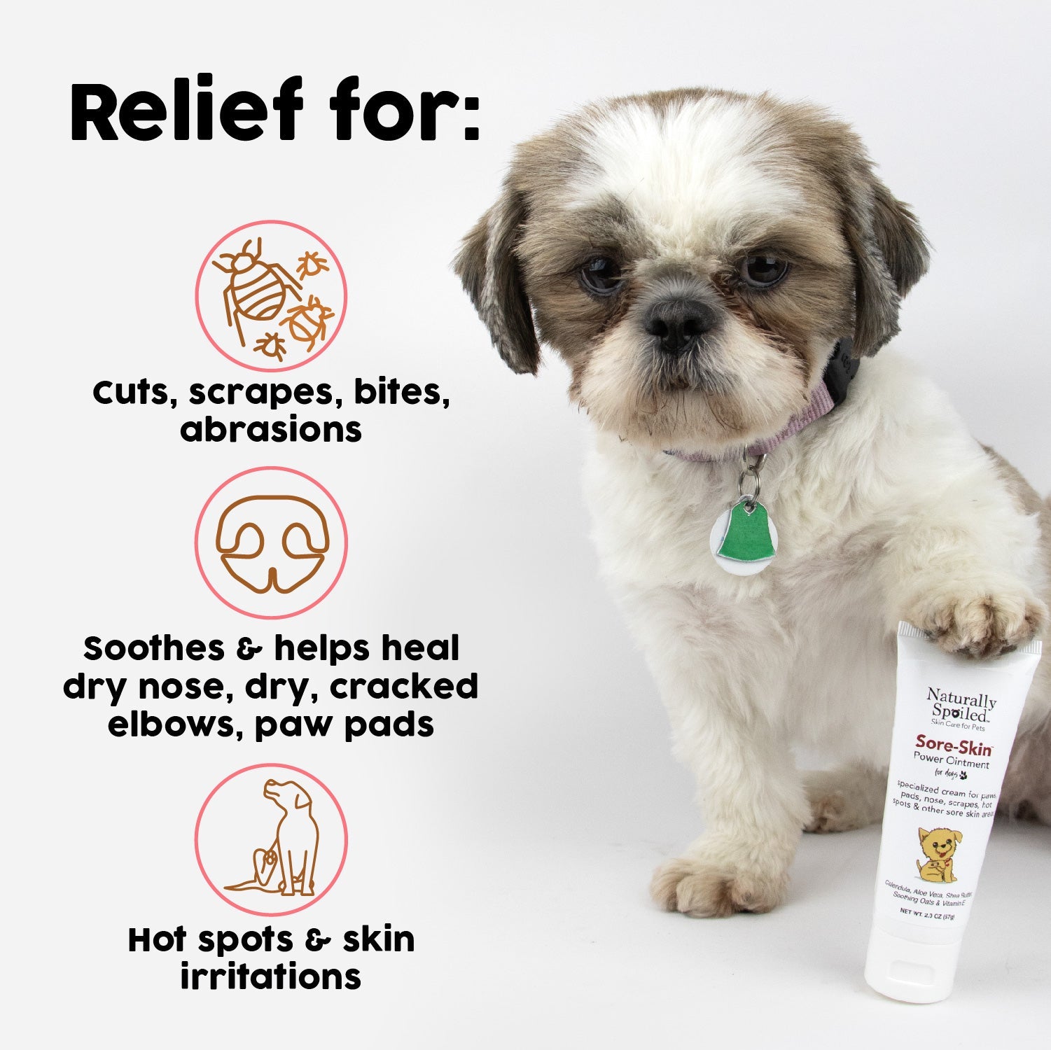 Healing Cream for Dogs with Dry, Irritated & Itchy Skin | Fast-Absorbing Pet Skin Relief | 2 oz